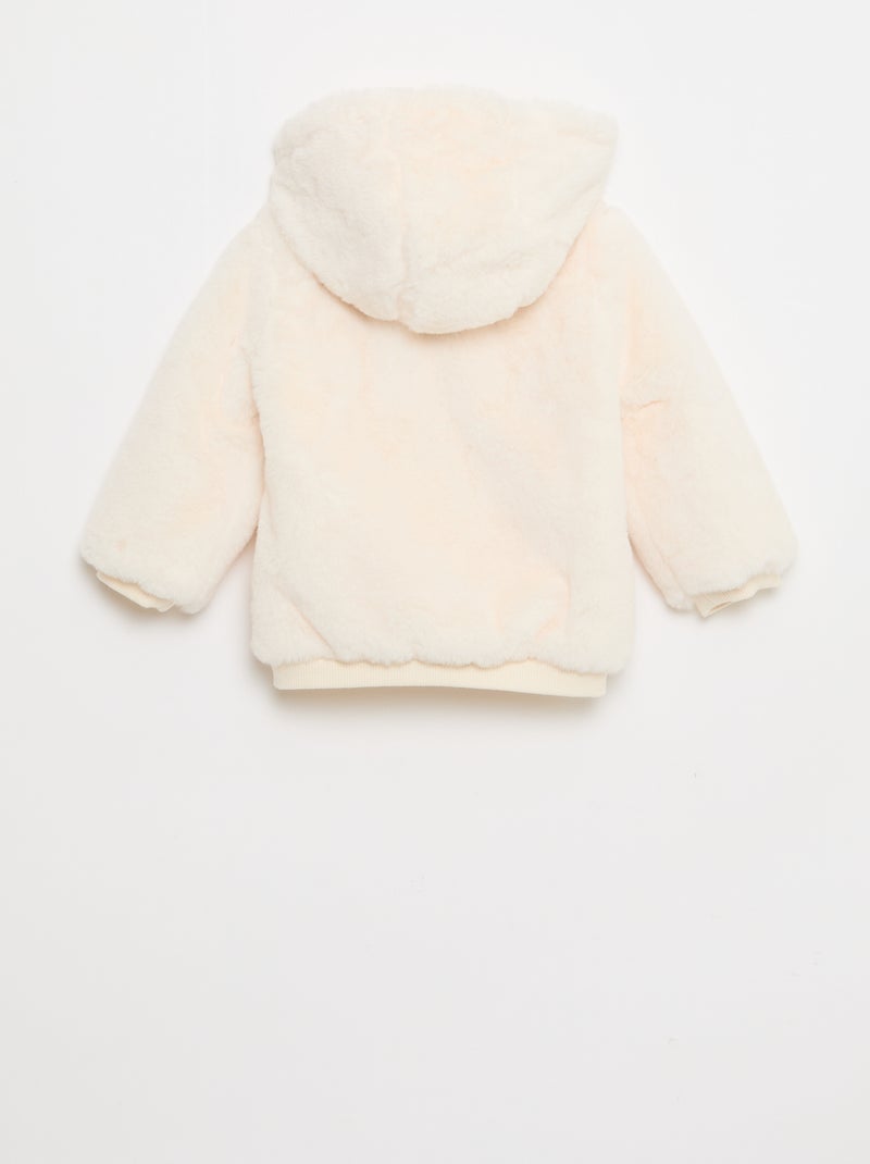 Veste en fausse fourrure à capuche Blanc - Kiabi