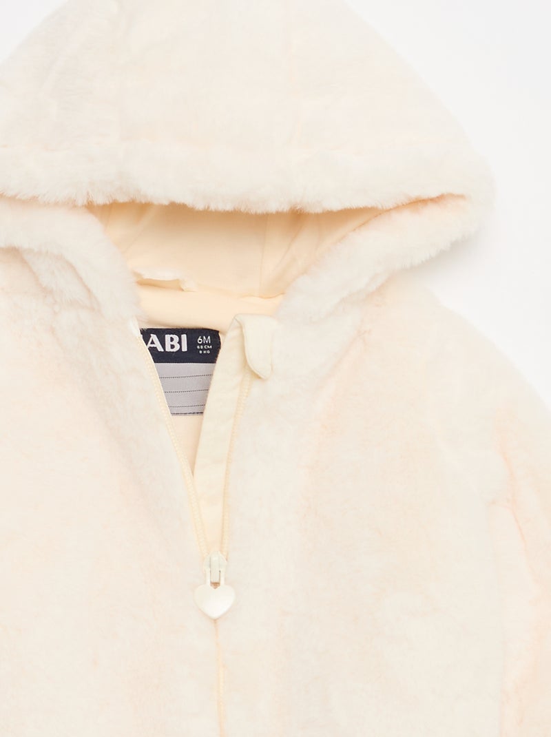 Veste en fausse fourrure à capuche Blanc - Kiabi