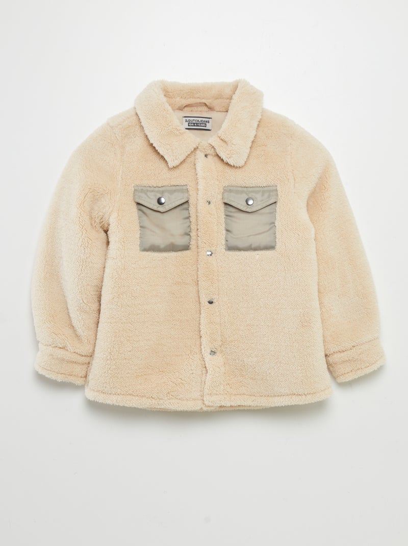 Veste en fausse fourrure Beige - Kiabi