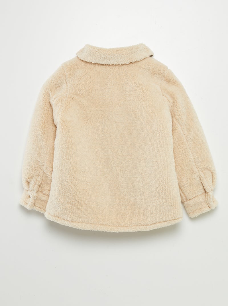 Veste en fausse fourrure Beige - Kiabi