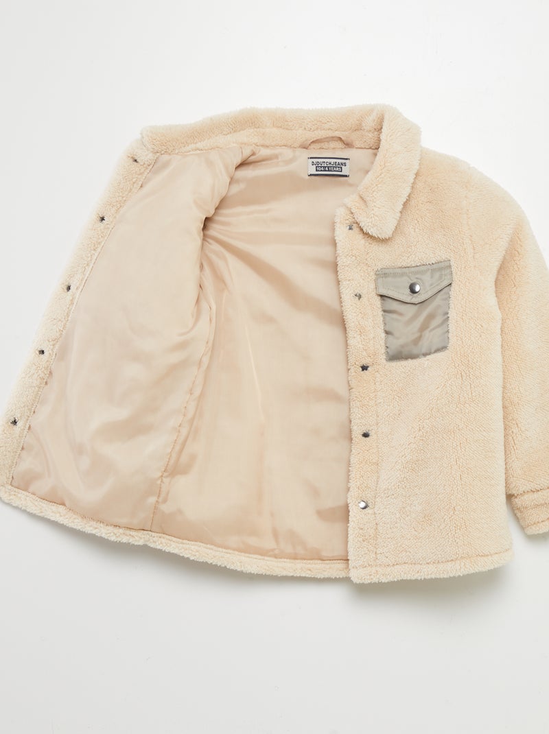 Veste en fausse fourrure Beige - Kiabi