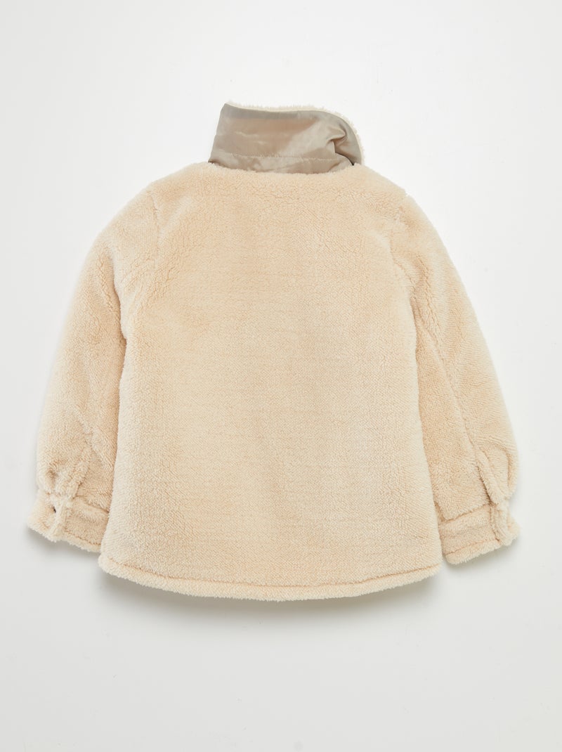 Veste en fausse fourrure Beige - Kiabi