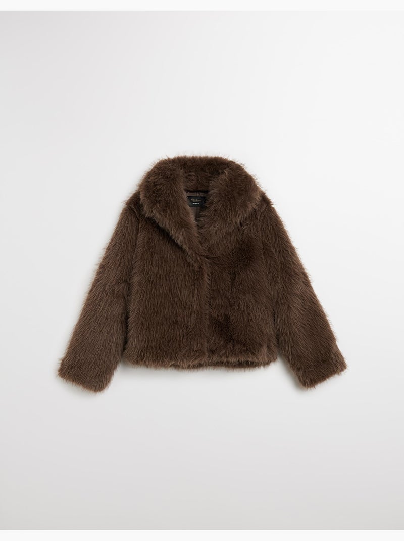 Veste en fausse fourrure, MO Fashion Marron - Kiabi