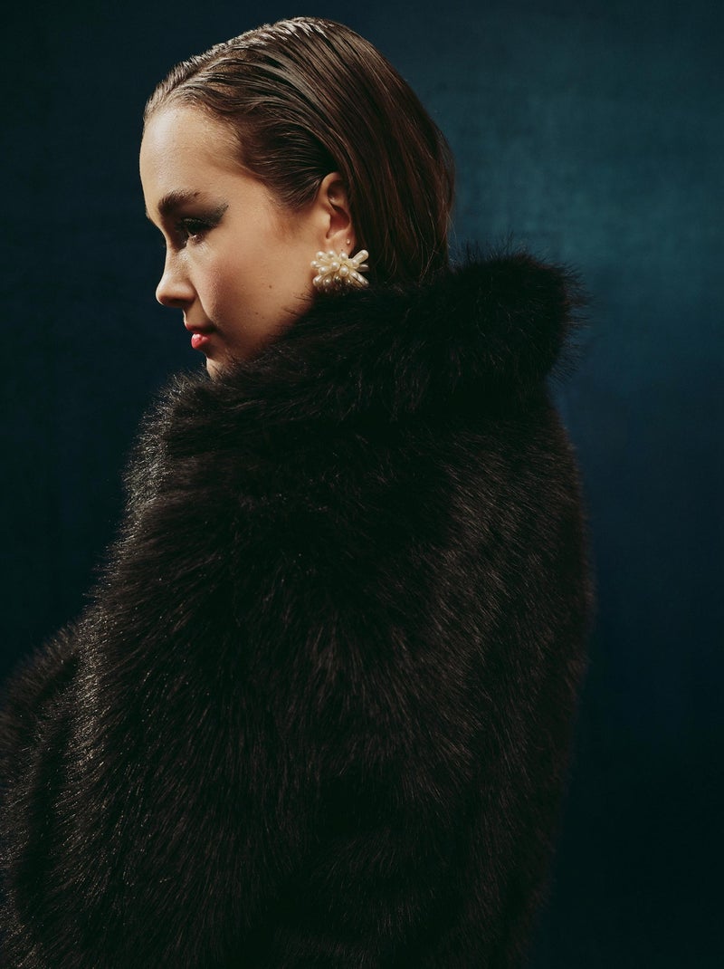 Veste en fausse fourrure, MO Fashion Noir - Kiabi