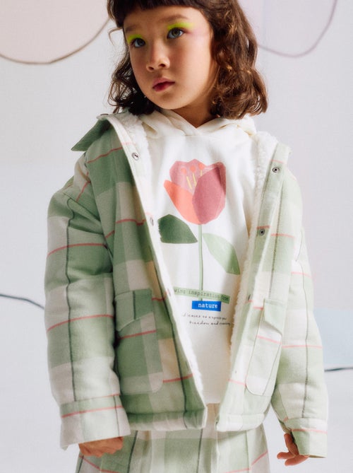 Veste en flanelle avec intérieur en sherpa - Kiabi