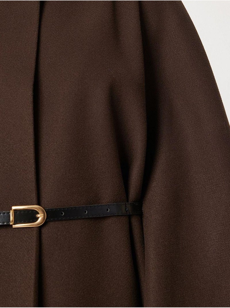 Veste en gabardine texturée avec fermeture à boutons istanbul Marron chocolat - Kiabi