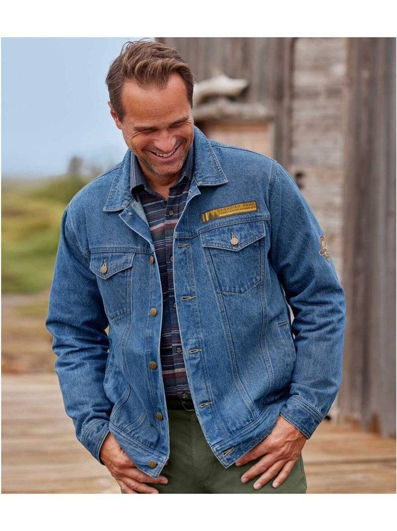 Veste En Jean - ATLAS FOR MEN Bleu foncé - Kiabi