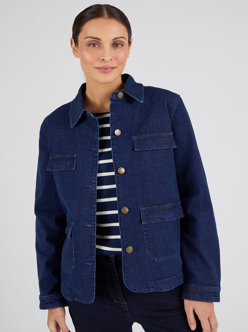 Veste en jean - Damart Bleu foncé - Kiabi