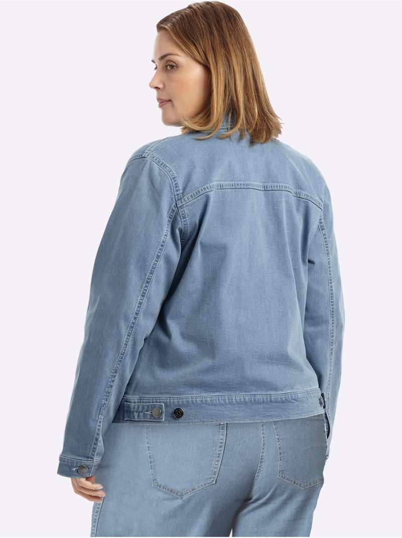 Veste En Jean - Taille Standard - Sheego Bleu Blanc - Kiabi