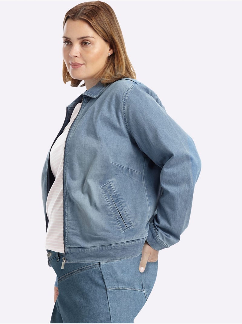 Veste En Jean - Taille Standard - Sheego Bleu Blanc - Kiabi