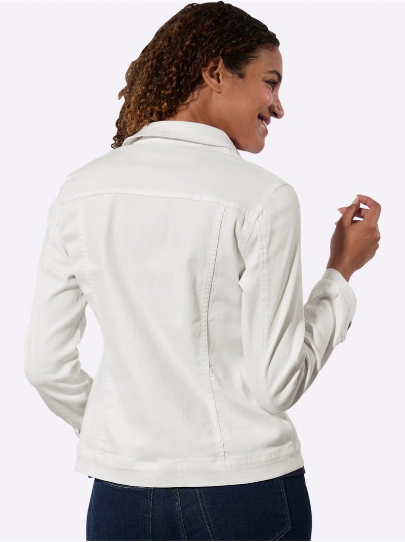 Veste En Jean à Associer Avec Un Pantalon - Taille Standard - Witt Blanc - Kiabi