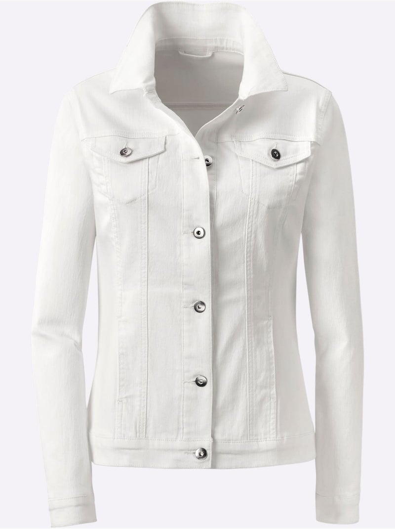 Veste En Jean à Associer Avec Un Pantalon - Taille Standard - Witt Blanc - Kiabi
