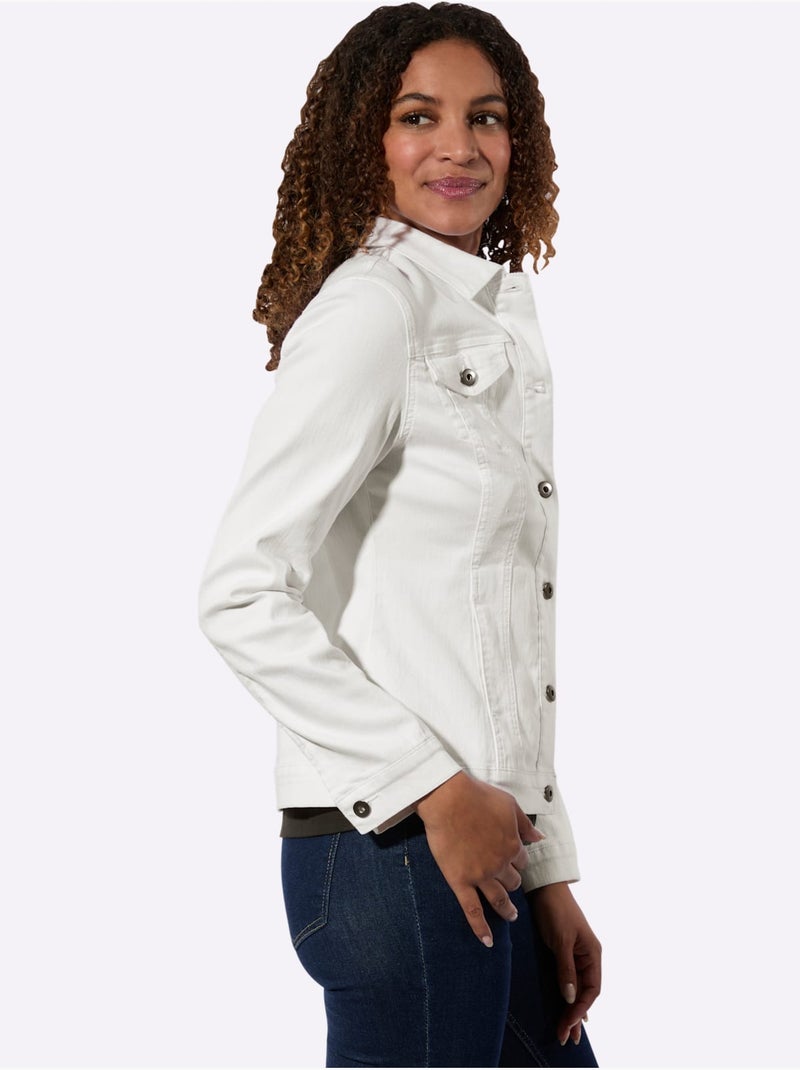 Veste En Jean à Associer Avec Un Pantalon - Taille Standard - Witt Blanc - Kiabi