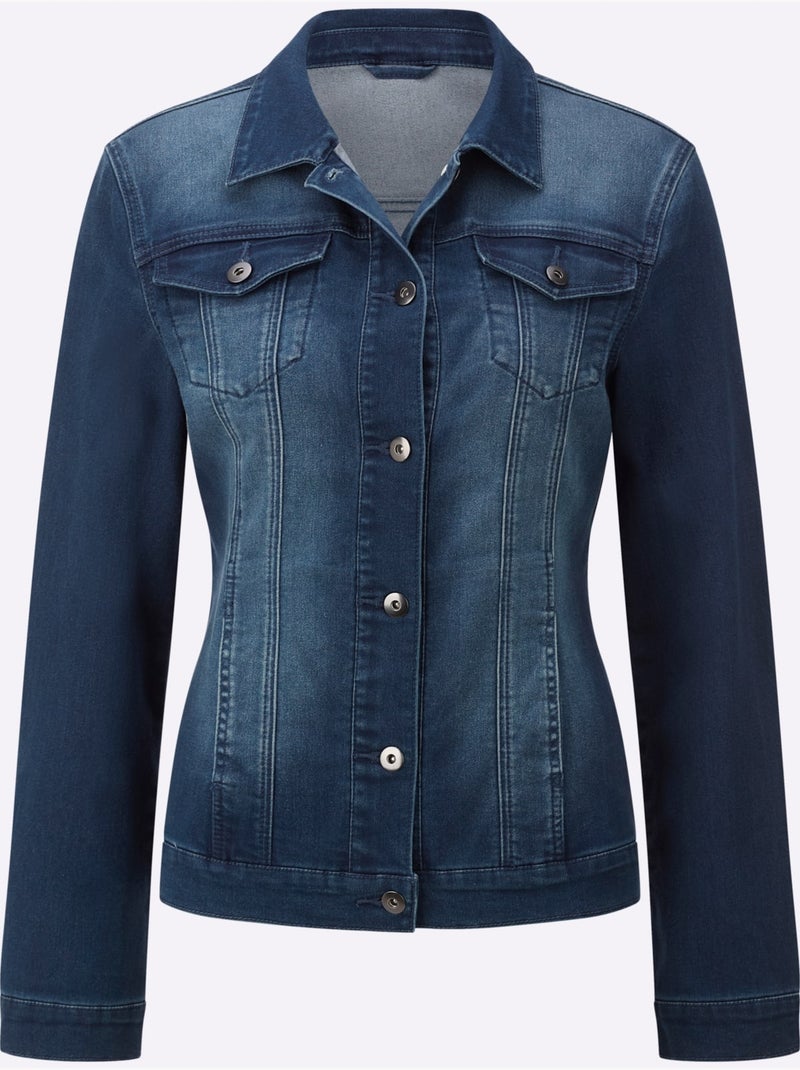 Veste En Jean à Associer Avec Un Pantalon - Taille Standard - Witt Bleu jean - Kiabi