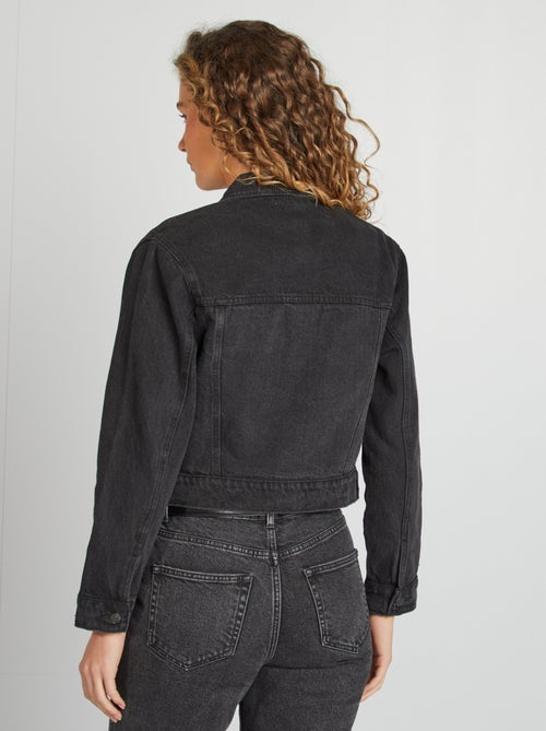 Veste en jean à manches longues avec poches poitrines à rabats - Kiabi