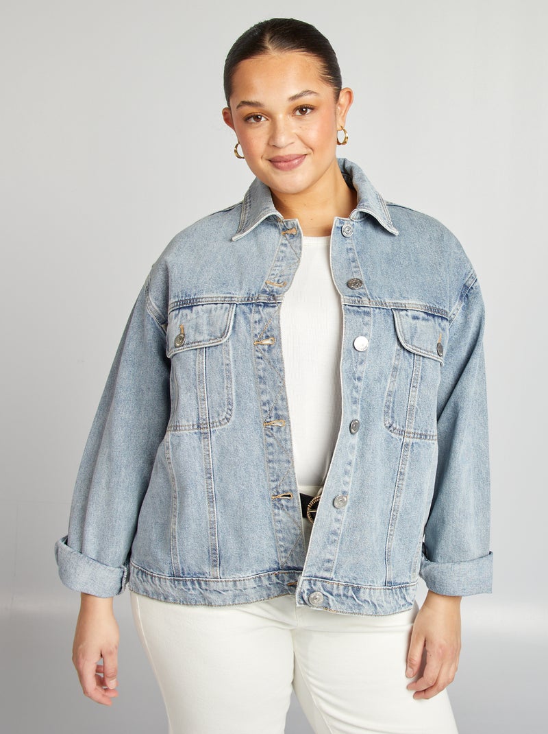 Jean Oversize Blouson Jean Femme Grande Taille Veste En Jean à