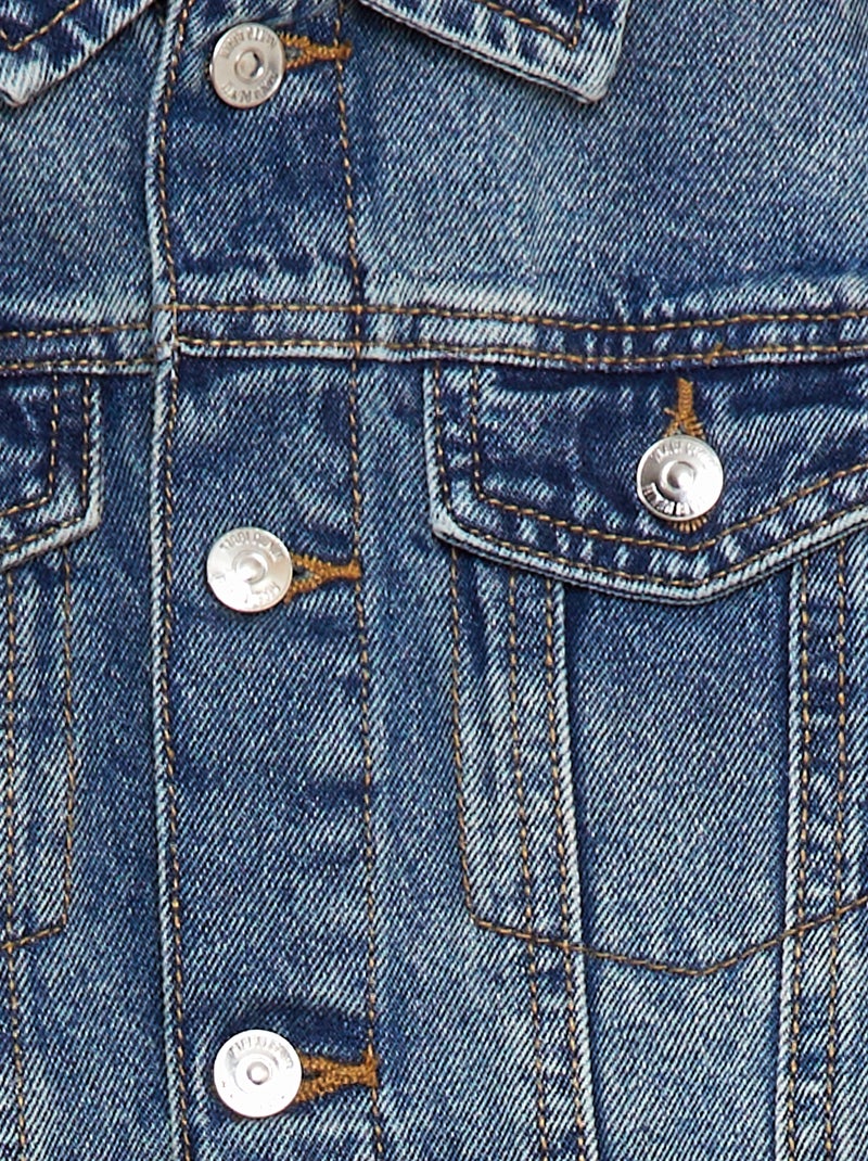 Veste en jean à ouverture boutonnée BLEU - Kiabi