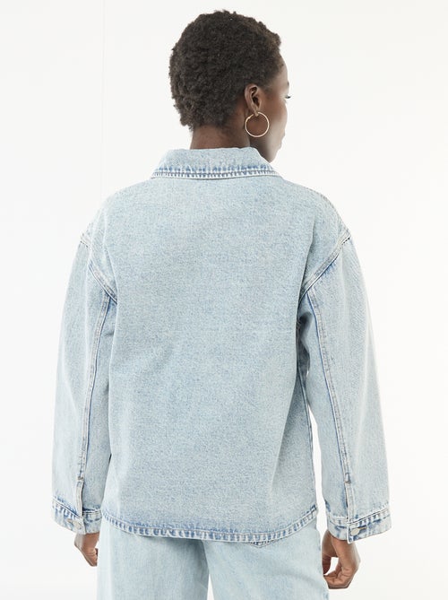 Veste en jean à poches plaquées - Kiabi