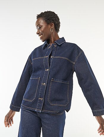 Veste en jean à poches plaquées