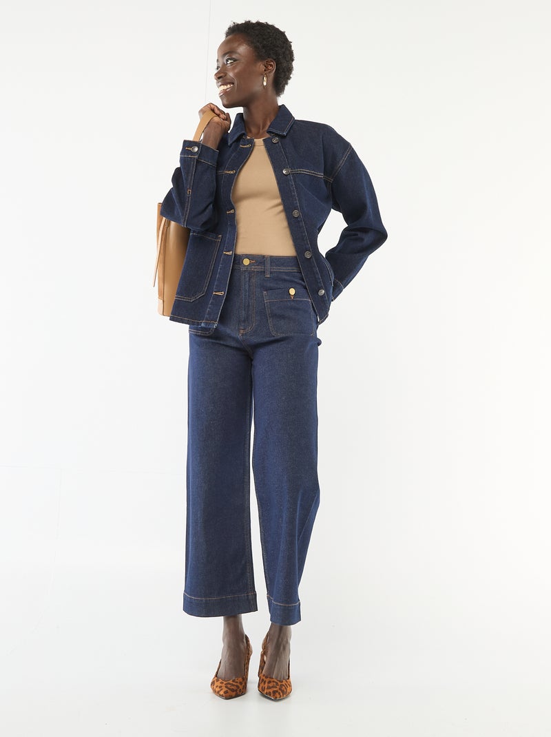 Veste en jean à poches plaquées Bleu - Kiabi