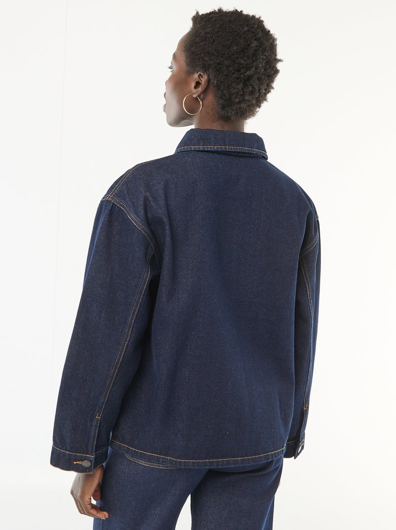 Veste en jean à poches plaquées Bleu - Kiabi