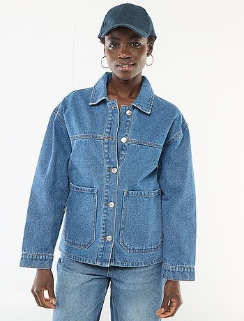 Veste en jean à poches plaquées
