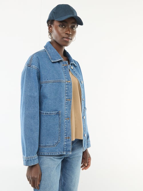 Veste en jean à poches plaquées - Kiabi Veste en jean à poches plaquées - Kiabi
