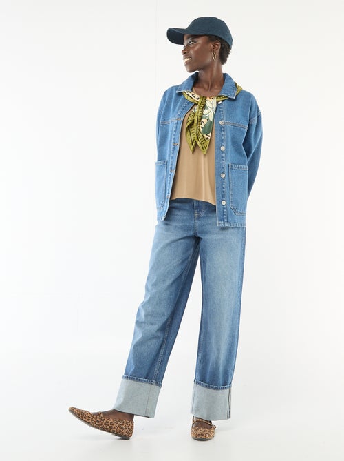 Veste en jean à poches plaquées - Kiabi Veste en jean à poches plaquées - Kiabi