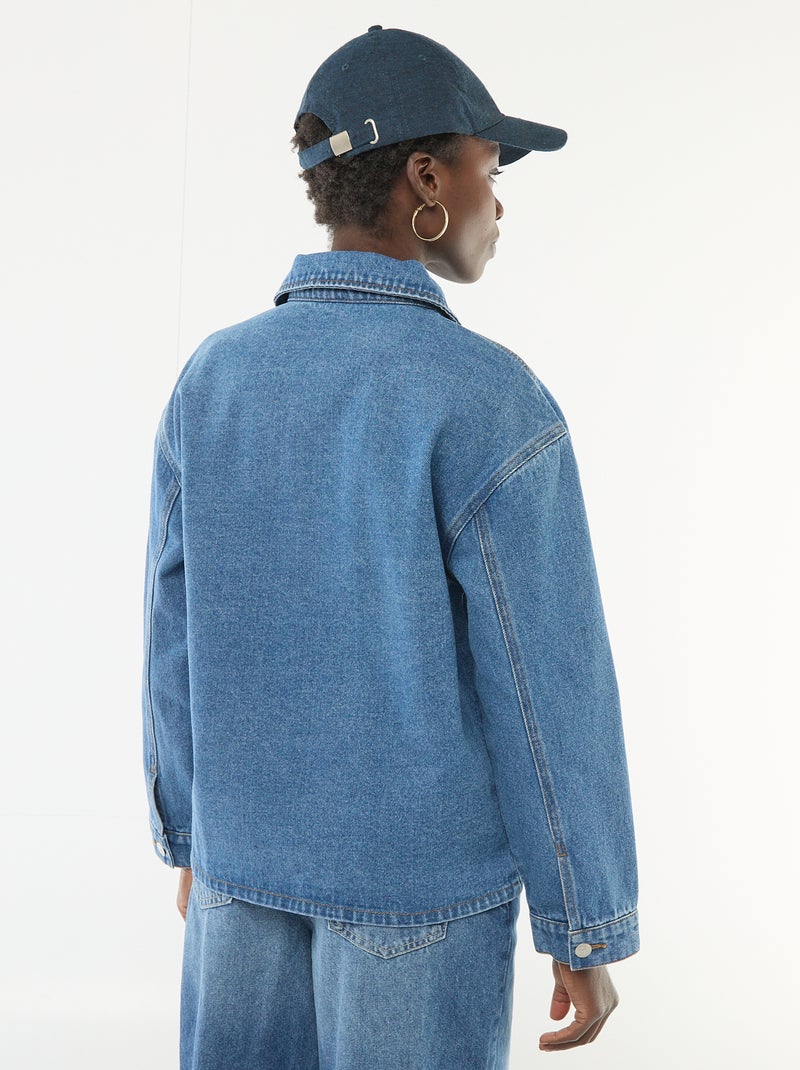 Veste en jean à poches plaquées Bleu - Kiabi