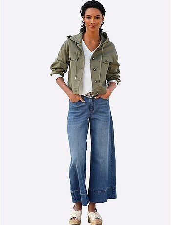 Veste En Jean Aspect Jean Tendance Et Décontracté - Taille Standard - Helline