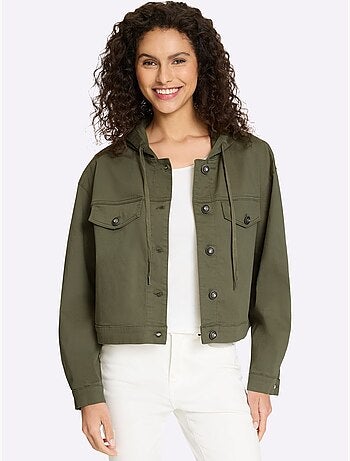 Veste En Jean Aspect Jean Tendance Et Décontracté - Taille Standard - Helline