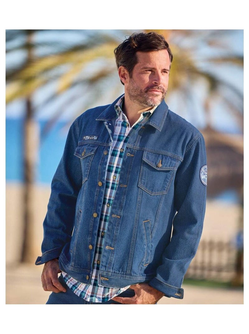 Veste en Jean Authentique   - ATLAS FOR MEN Bleu - Kiabi
