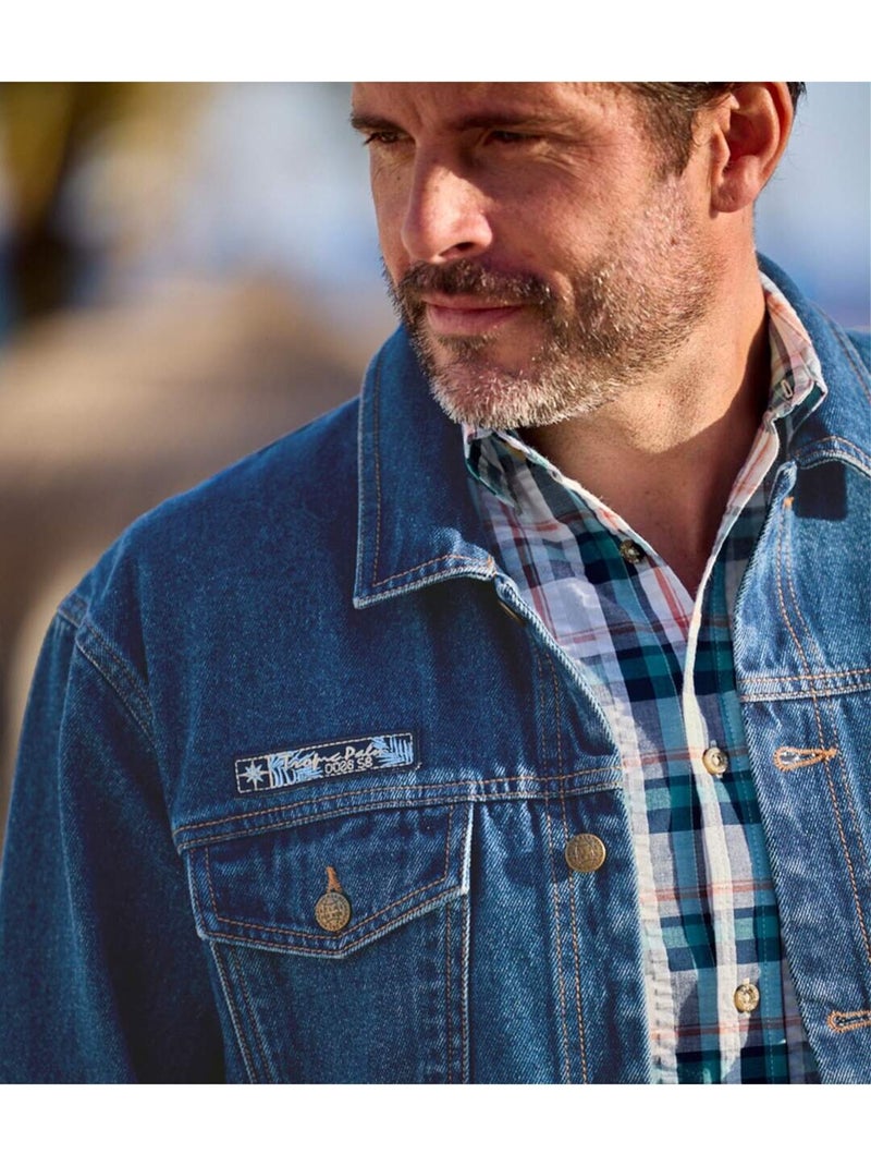 Veste en Jean Authentique   - ATLAS FOR MEN Bleu - Kiabi