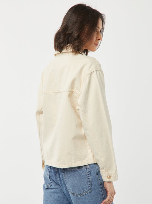 Veste en jean avec boutons dorés - Kiabi
