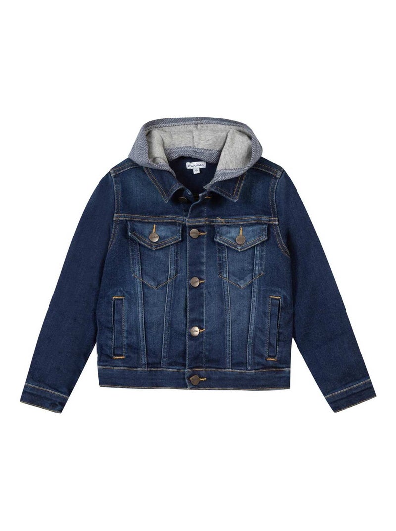 Veste En Jean Avec Capuche Amovible 'miniman' Bleu marine - Kiabi