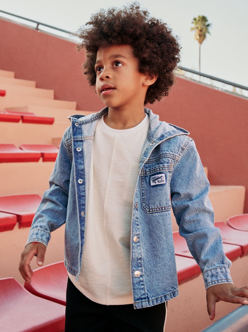 Veste en jean avec capuche Bleu - Kiabi