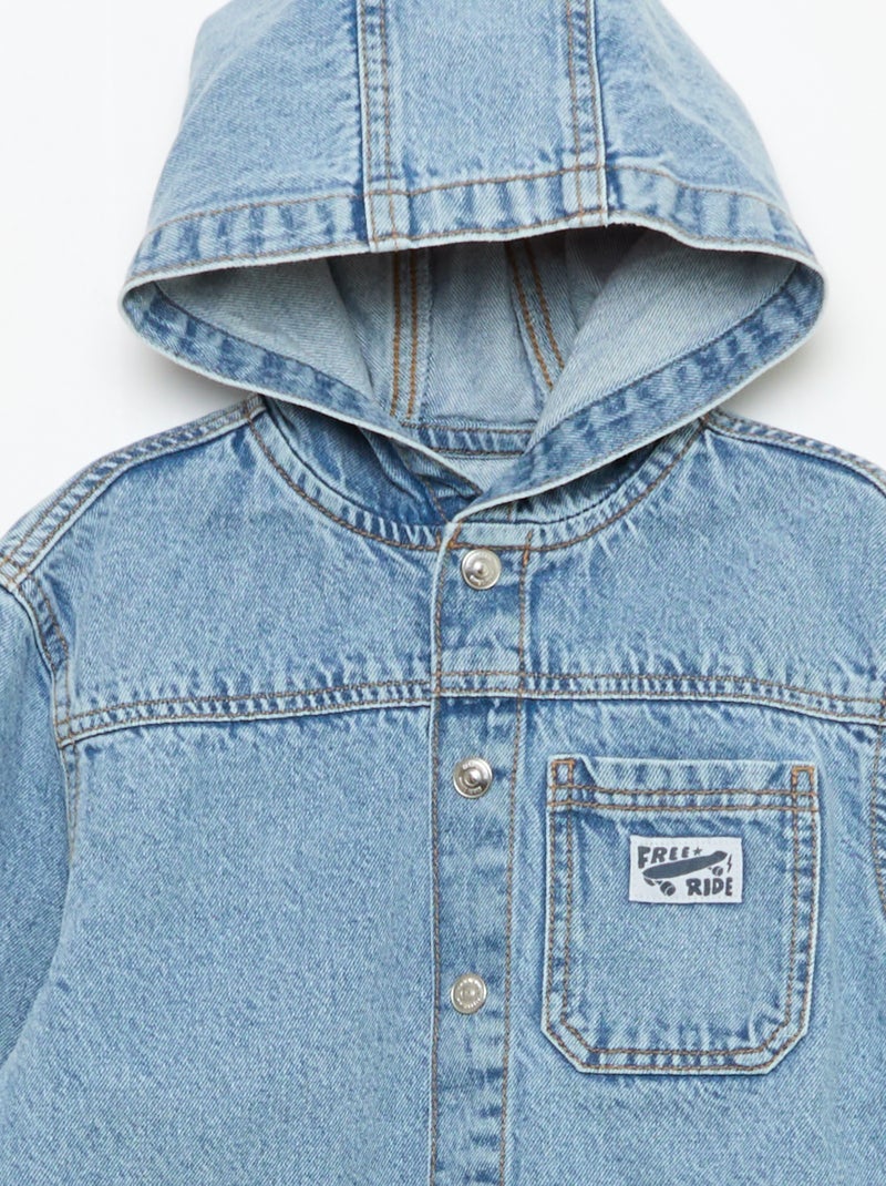 Veste en jean avec capuche Bleu - Kiabi