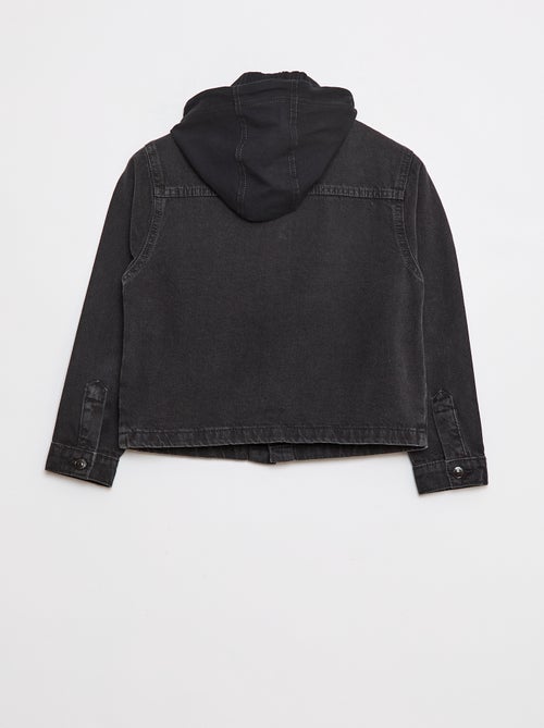 Veste en jean avec capuche - Kiabi