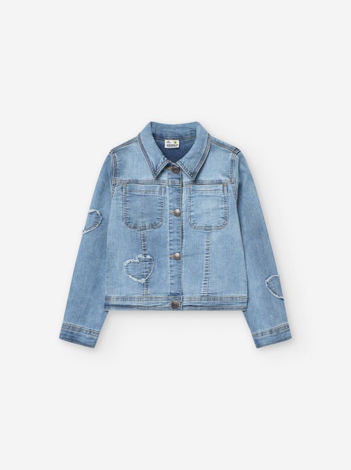 Veste en Jean avec Cœurs Effilochés - Kiabi