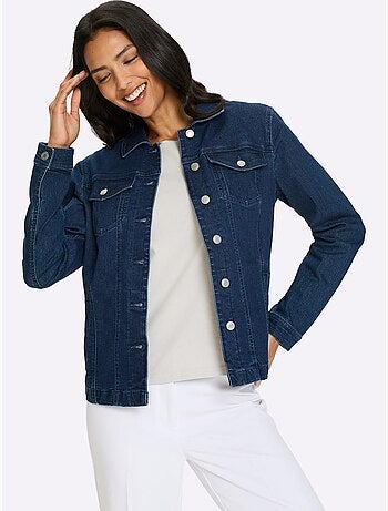 Veste en jean avec col chemise et manches longues - Taille standard - Moda Vilona