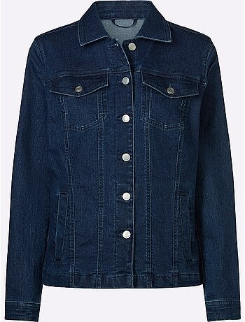 Veste en jean avec col chemise et manches longues - Taille standard - Moda Vilona