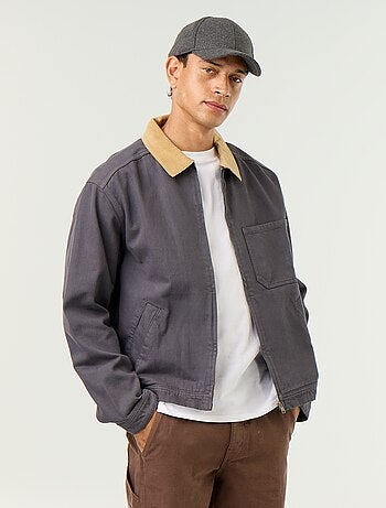 Veste en jean avec col en velours côtelé