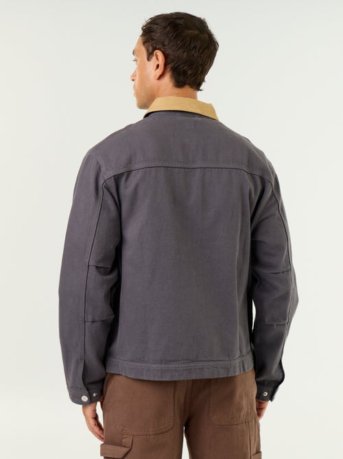 Veste en jean avec col en velours côtelé - Kiabi Veste en jean avec col en velours côtelé - Kiabi
