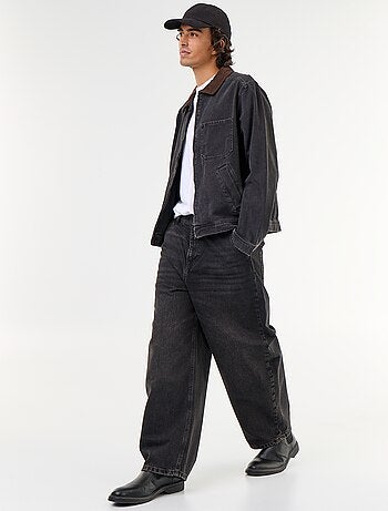 Veste en jean avec col en velours côtelé