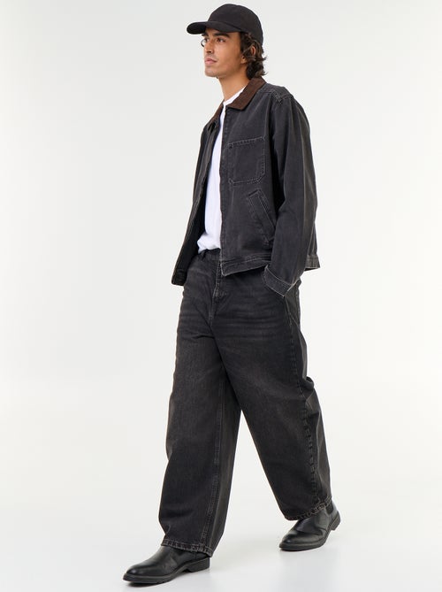 Veste en jean avec col en velours côtelé - Kiabi Veste en jean avec col en velours côtelé - Kiabi