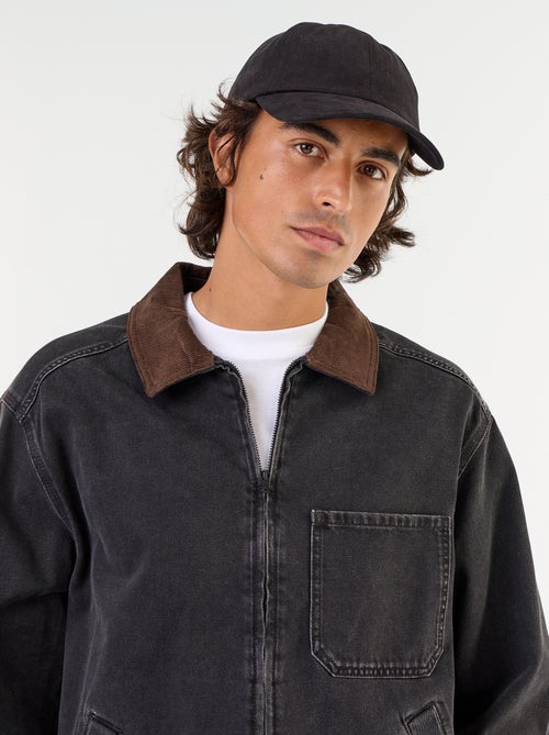 Veste en jean avec col en velours côtelé - Kiabi Veste en jean avec col en velours côtelé - Kiabi