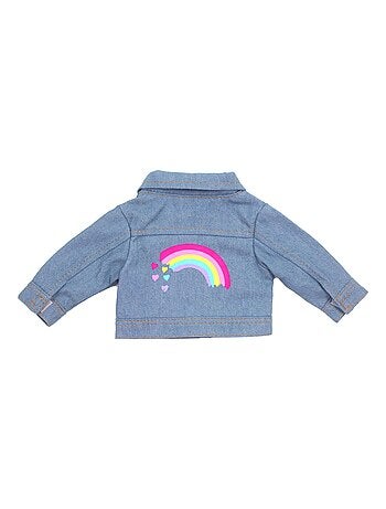 Veste en jean avec graphique arc-en-ciel pour 18 "poupées