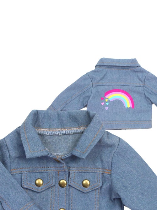 Veste en jean avec graphique arc-en-ciel  pour 18 "poupées - Kiabi