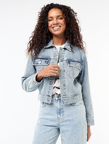 Veste en jean avec poches à rabat
