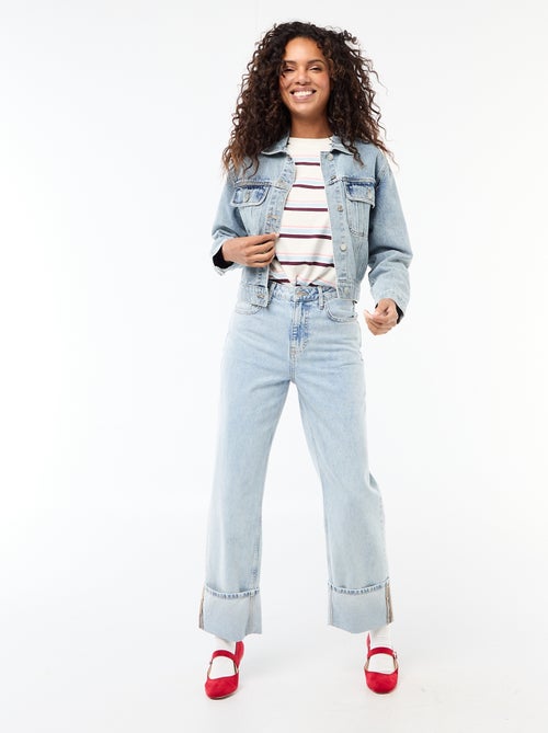 Veste en jean avec poches à rabat - Kiabi